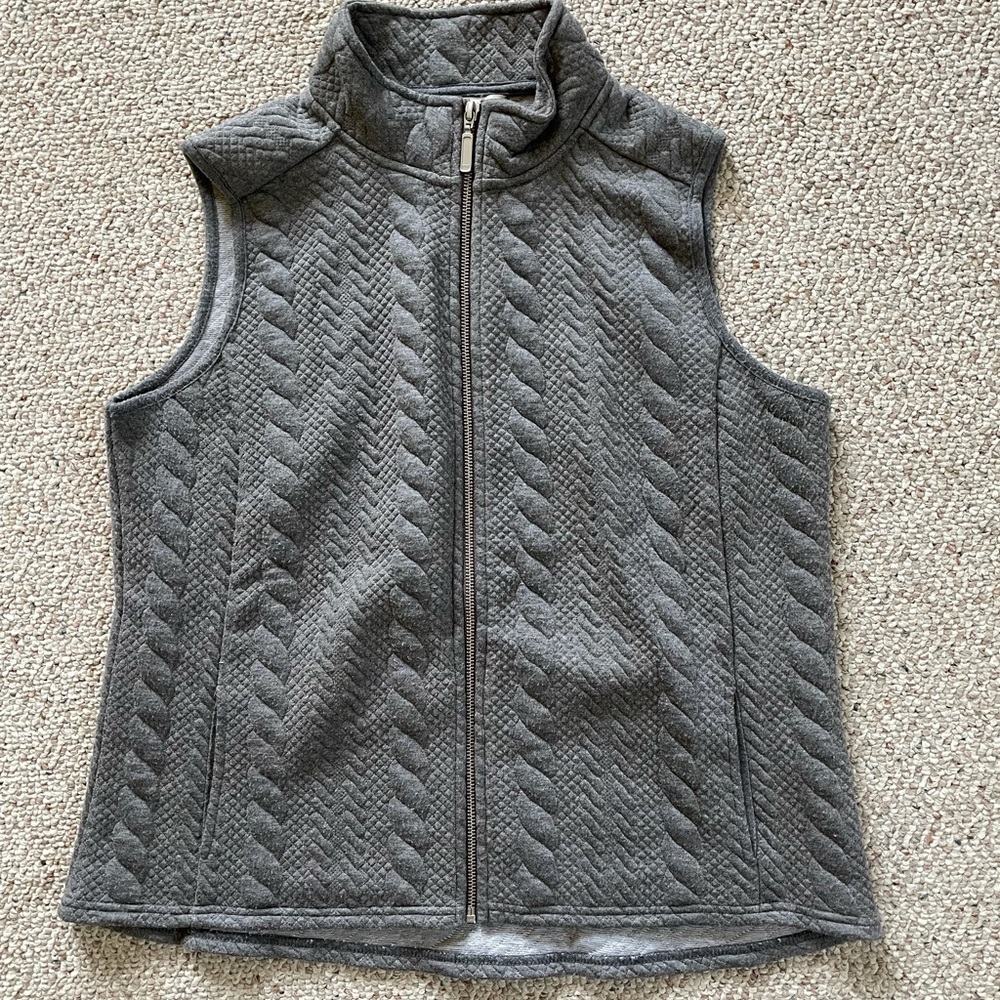 Gray vest with cables